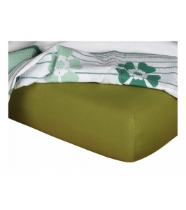 Dětské jersey prostěradlo olivová