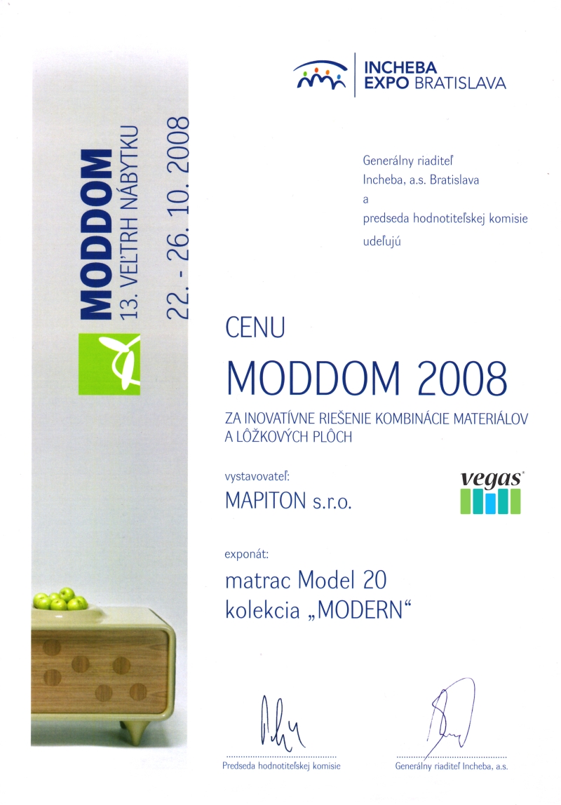 Ocenenie MODDOM 2008, Bratislava